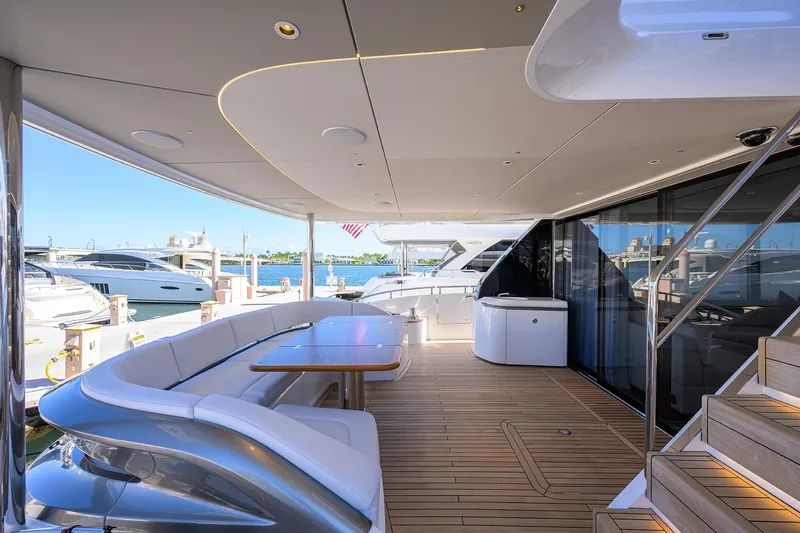 Slide: The Image of Luxurious deck of the 2026 Princess X80 yacht. - 35