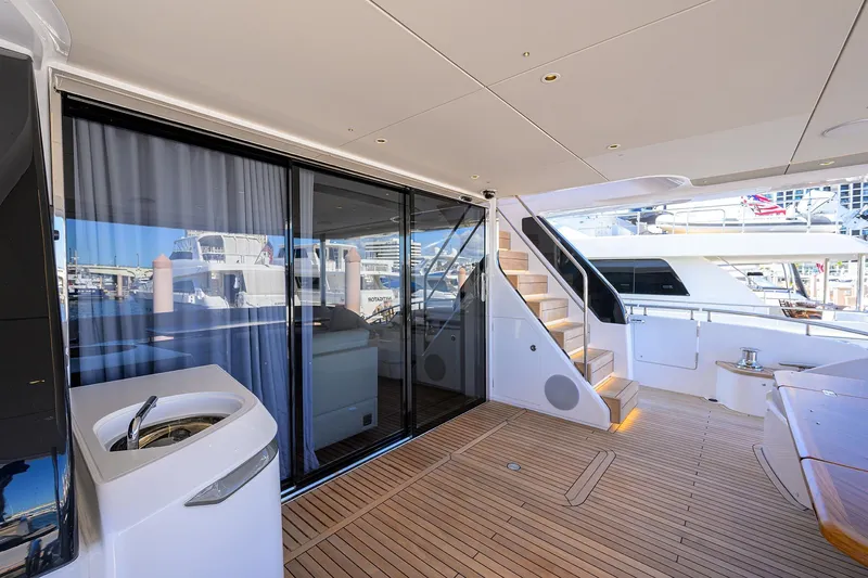 Slide: The Image of Luxurious interior of Princess X80 yacht, model year 2026. - 41