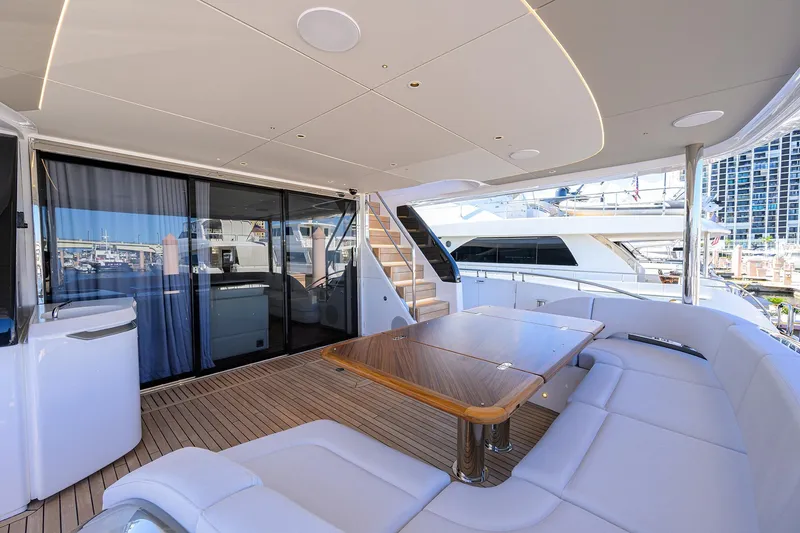 Slide: The Image of Luxurious deck of the Princess X80 yacht, year 2026. - 44
