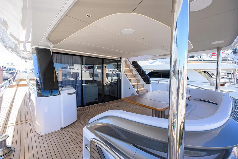 Slide: The Image of Luxurious deck of the 2026 Princess X80 yacht. - 45