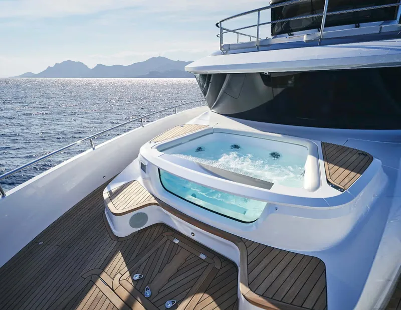Slide: The Image of Luxurious interior of 2026 Princess X80 yacht with modern design. - 7
