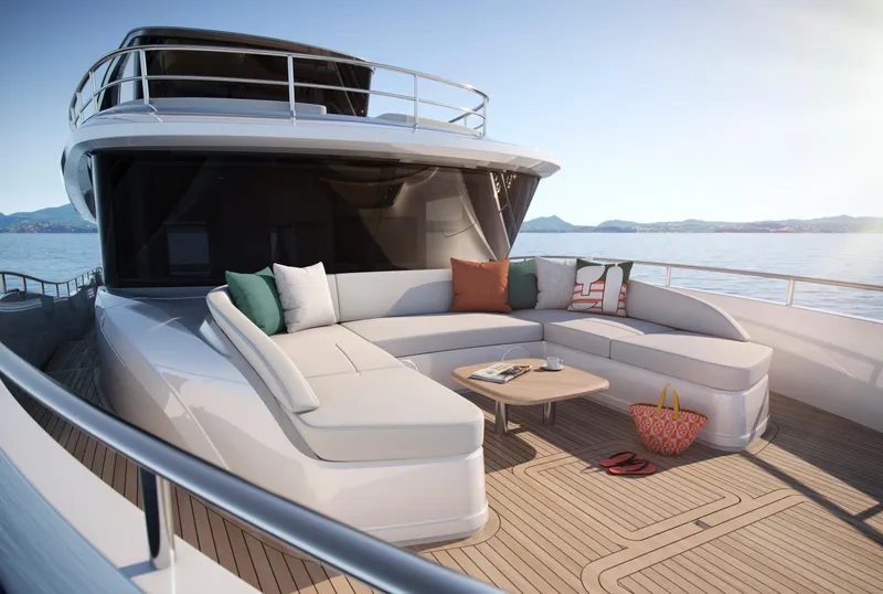 Slide: The Image of Luxurious interior of the 2026 Princess X80 yacht. - 6