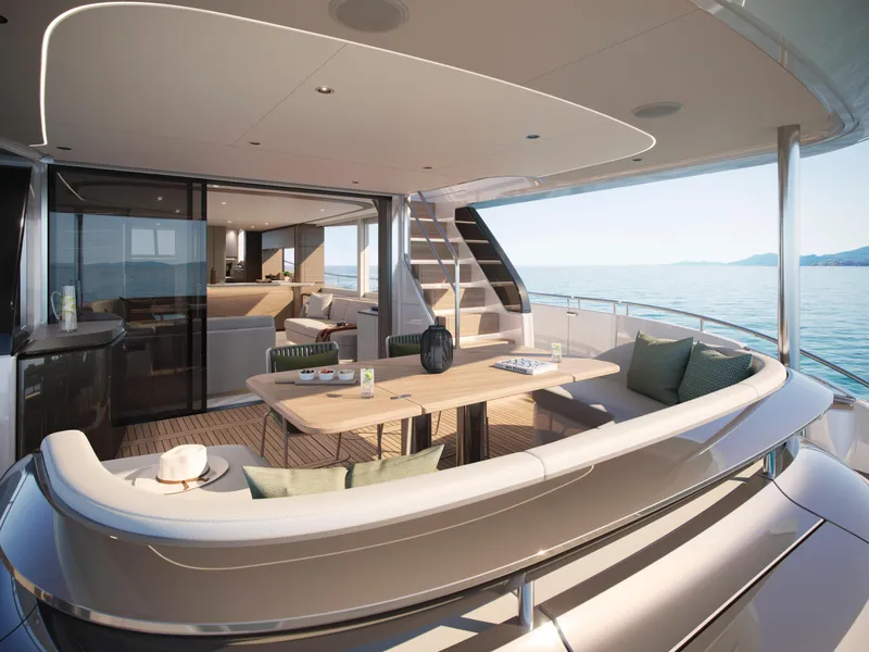 Slide: The Image of Luxurious interior of the 2026 Princess X80 yacht. - 8