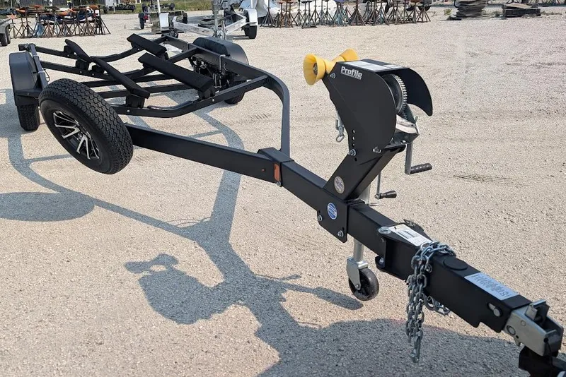 Slide: The Image of Trailer for 2024 Yamaha Boats 252SE, featuring sturdy construction and durable wheels. - 44