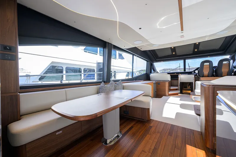 Slide: The Image of Luxurious interior of 2026 Princess S72 yacht with elegant seating and modern design. - 17