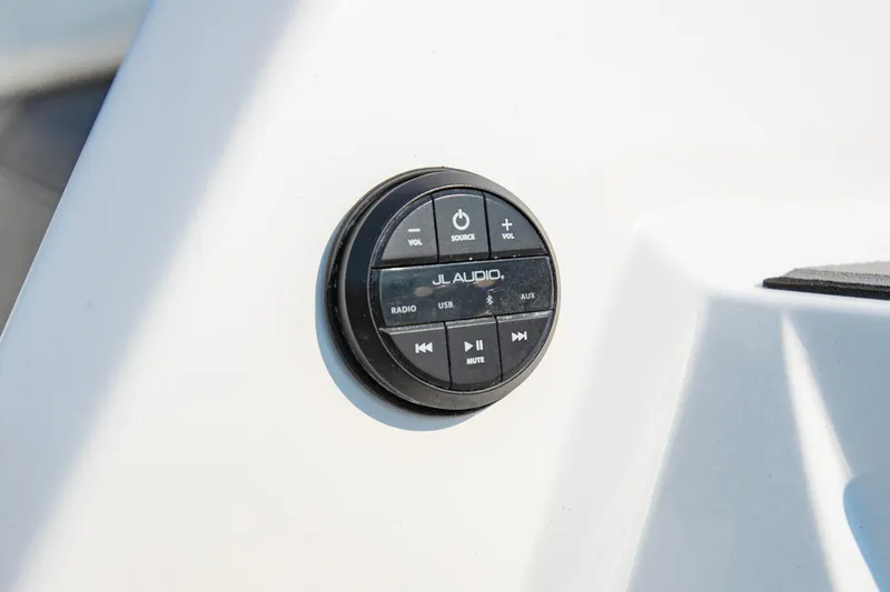Slide: The Image of JL Audio control panel on 2022 Nautique Super Air Nautique G25 boat. - 25