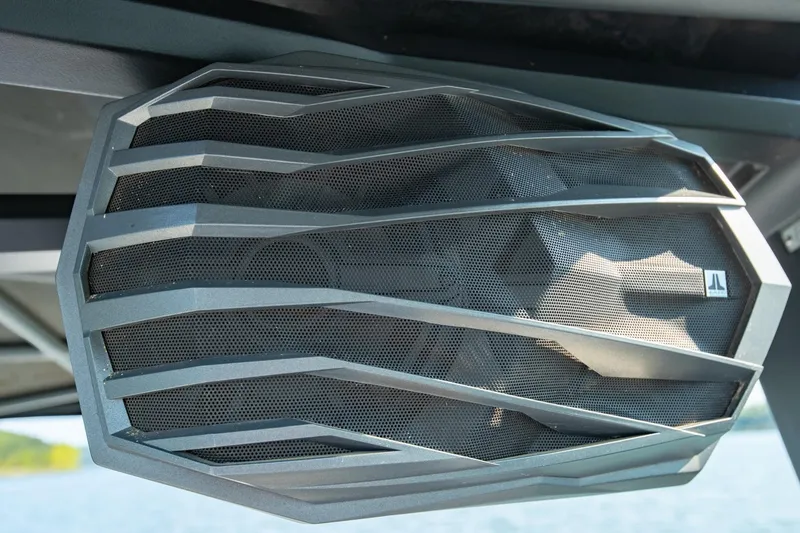 Slide: The Image of Close-up of a JL Audio speaker on a 2022 Nautique Super Air Nautique G25 boat. - 33