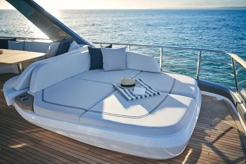 Slide: The Image of Luxurious deck of 2025 Princess Y72 Motor Yacht with ocean view. - 12