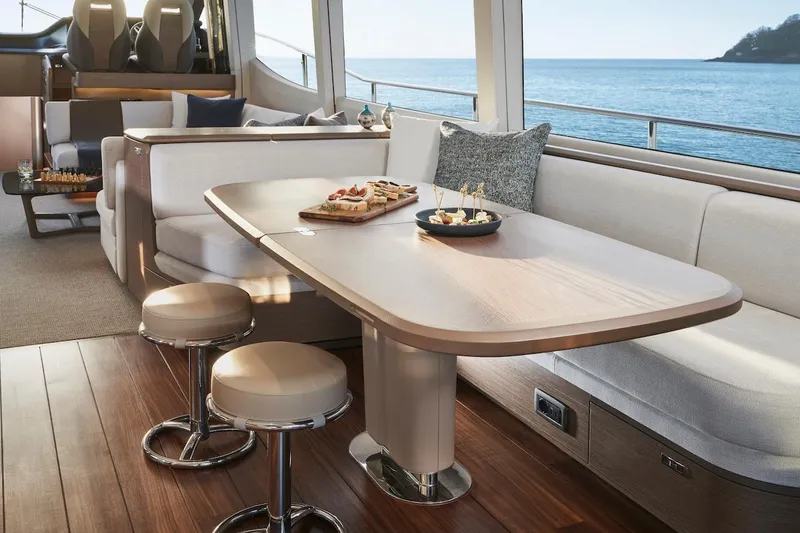 Slide: The Image of Luxurious interior of 2025 Princess Y72 Motor Yacht with ocean view. - 24
