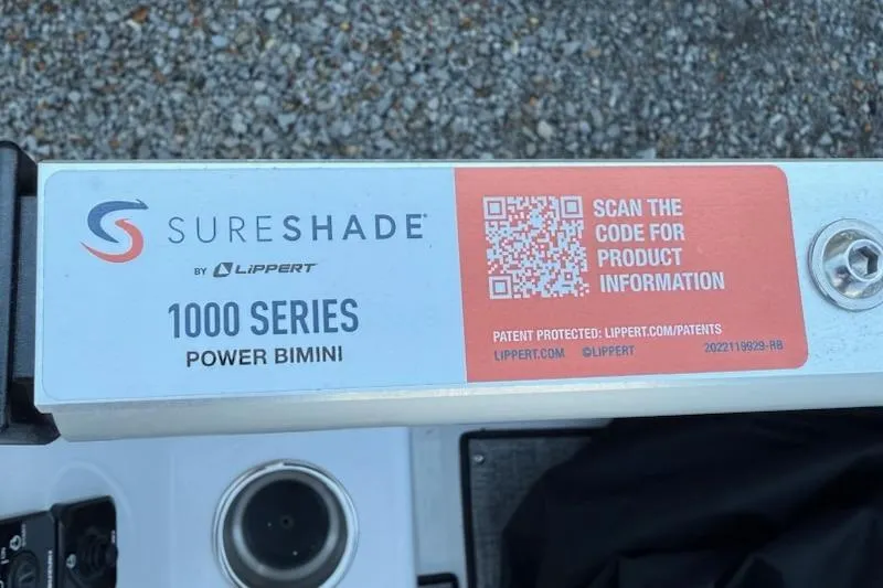 Slide: The Image of SureShade 1000 Series Power Bimini with QR code for product information. - 9