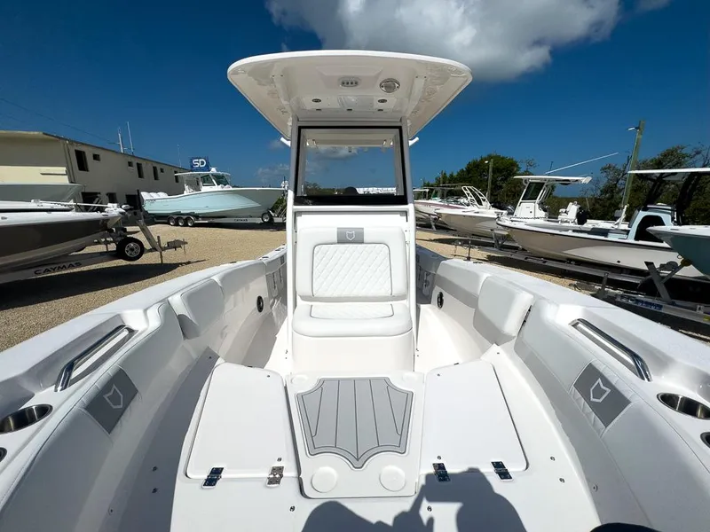 Slide: The Image of 2025 Sea Fox 228 Commander boat interior with seating and storage compartments. - 20