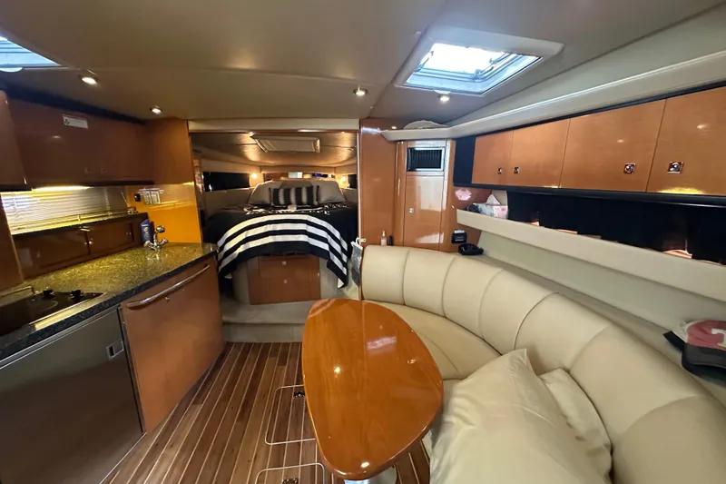 Slide: The Image of Luxurious interior of 2010 Chaparral Signature 370 yacht with modern amenities. - 49