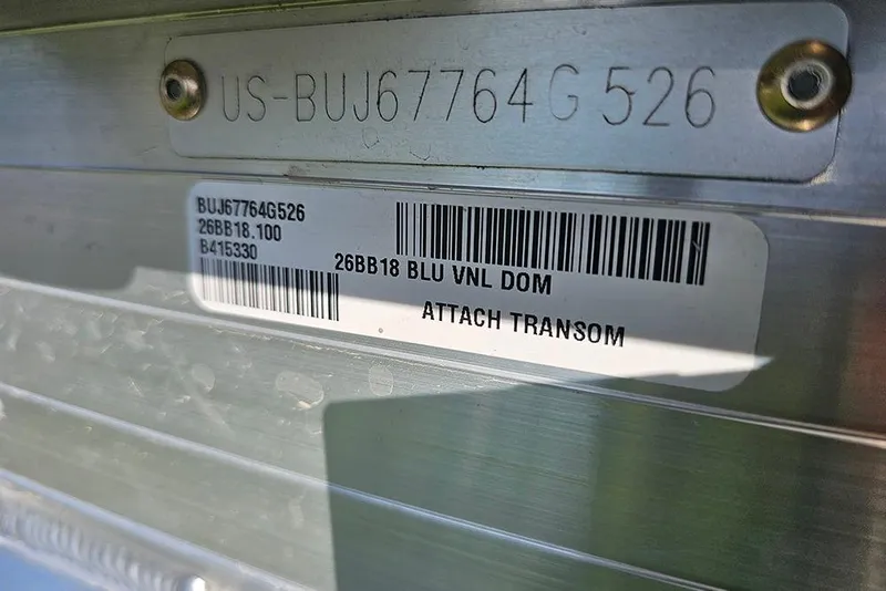 Slide: The Image of Hull identification number on 2026 Sun Tracker Bass Buggy 18 DLX boat. - 27