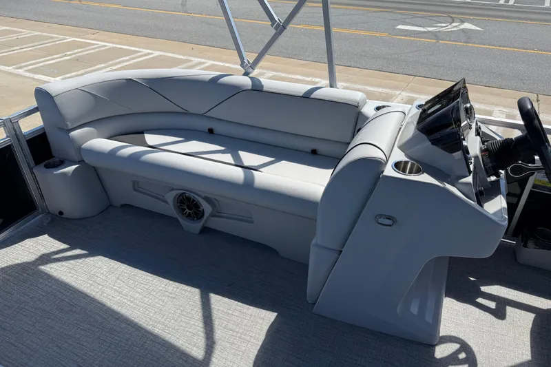 Slide: The Image of 2026 Avalon Venture 85 Versatile rear bench with sleek design and modern dashboard. - 24