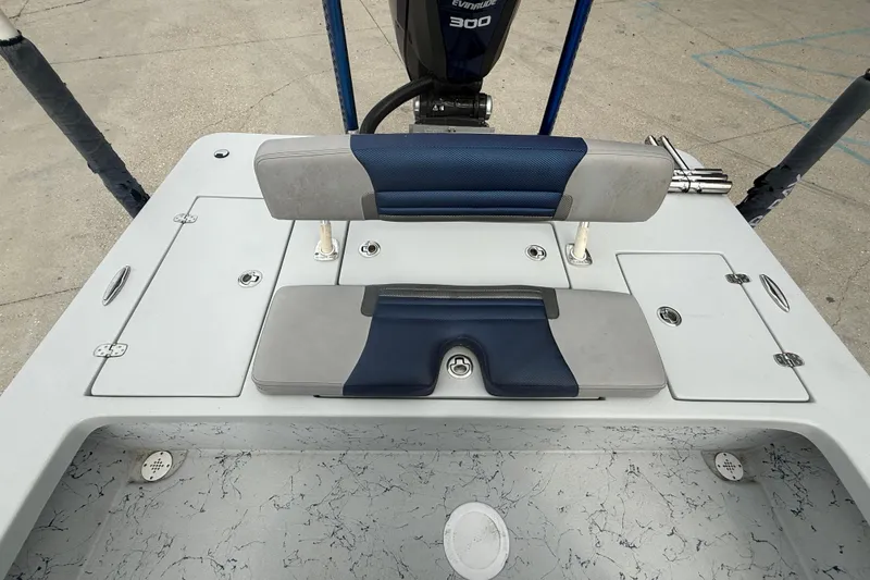 Slide: The Image of 2017 Blazer Bay 2420 boat console with steering wheel and navigation equipment. - 12