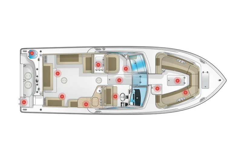Slide: The Image of Manufacturer Provided Image: Top view layout of 2020 Sailfish 325 DC boat model. - 25