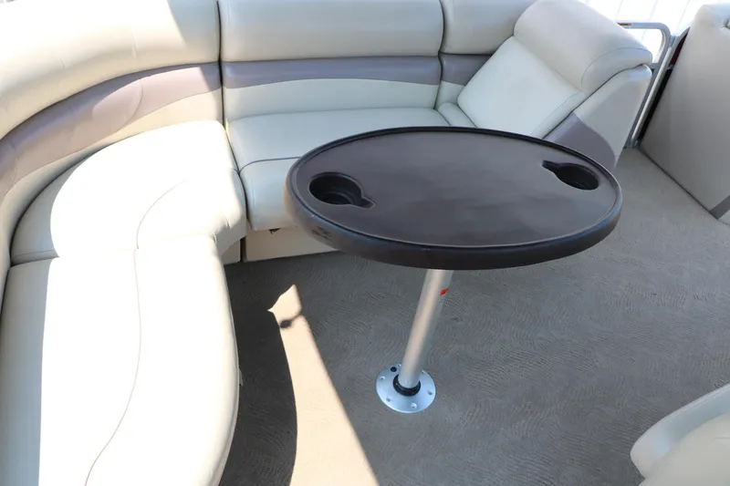 Slide: The Image of 2014 Veranda Relax V2275 interior with cushioned seating and oval table. - 24