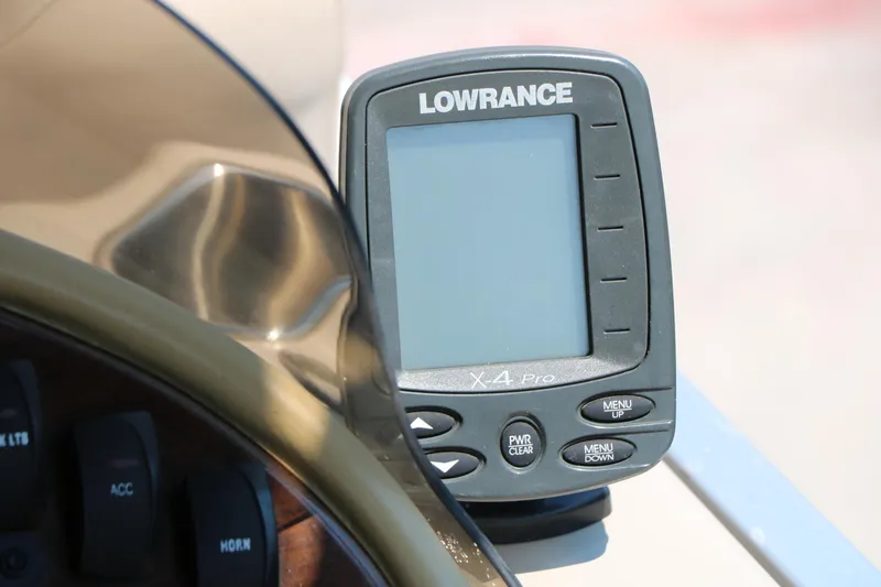 Slide: The Image of Lowrance X-4 Pro fishfinder on Veranda Relax V2275 boat dashboard, 2014 model. - 26