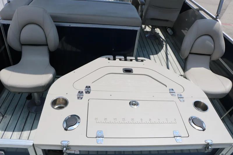 Slide: The Image of 2017 Trifecta 21 F Sts boat interior with seating and storage compartments. - 23