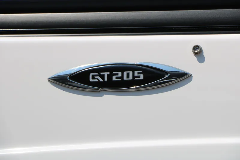 Slide: The Image of 2015 Glastron 205 GTS emblem on a white surface. - 13