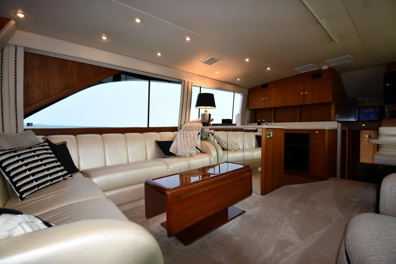 Slide: The Image of Luxurious interior of 1996 Ocean Yachts 53 Super Sport with elegant seating and modern amenities. - 41