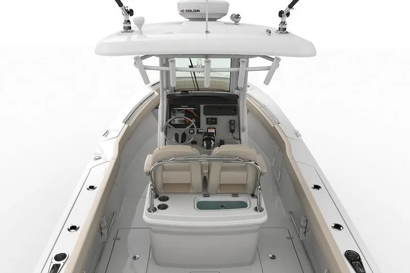 Slide: The Image of Manufacturer Provided Image: 2016 Boston Whaler 250 Outrage boat interior with helm and seating. - 28