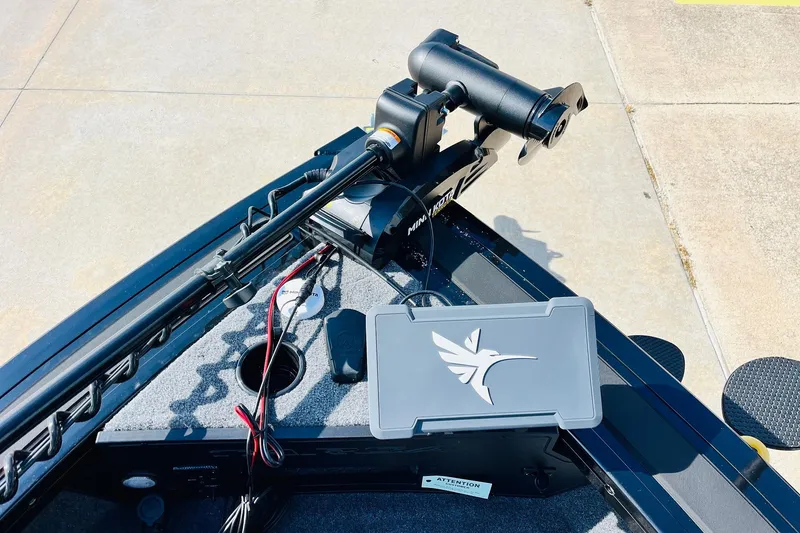 Slide: The Image of 2026 Tracker Targa V-18 Combo boat with advanced trolling motor and control panel. - 15