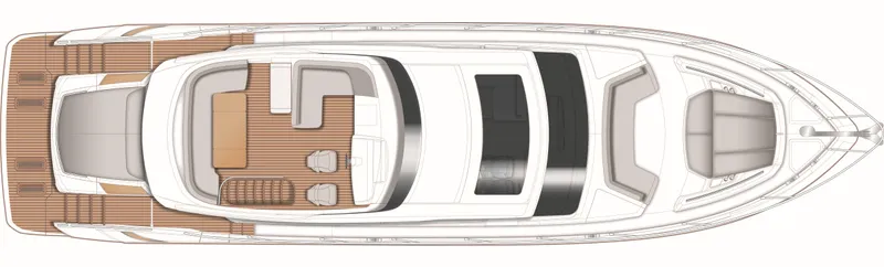Slide: The Image of Top view of 2025 Princess S65 yacht layout, showcasing deck and interior design. - 21