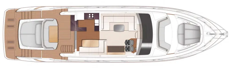 Slide: The Image of Top view layout of 2025 Princess S65 yacht interior and deck design. - 22