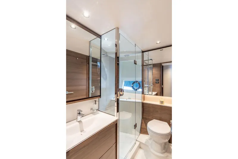 Slide: The Image of Luxurious bathroom on the Princess S65 yacht, model year 2026. - 29