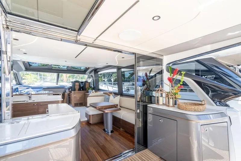 Slide: The Image of Luxurious interior of the 2026 Princess S65 yacht. - 36