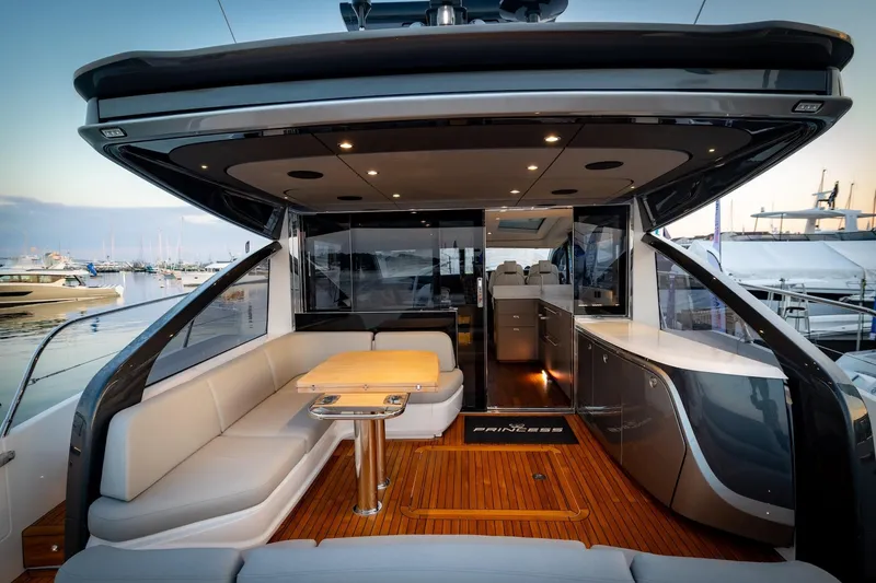 Slide: The Image of Luxurious bathroom of the 2026 Princess V55 Express yacht. - 24