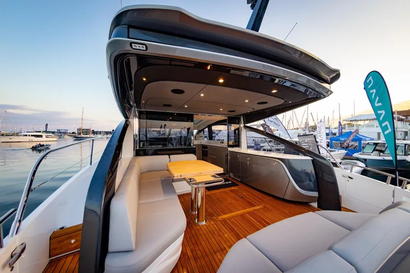 Slide: The Image of Luxurious bathroom of the 2026 Princess V55 Express yacht. - 26