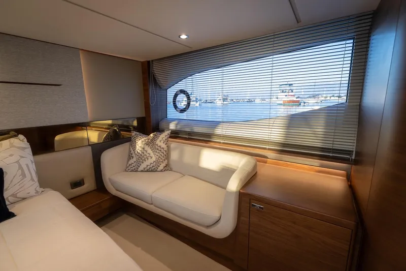Slide: The Image of Luxurious interior of the 2026 Princess V55 Express yacht. - 7