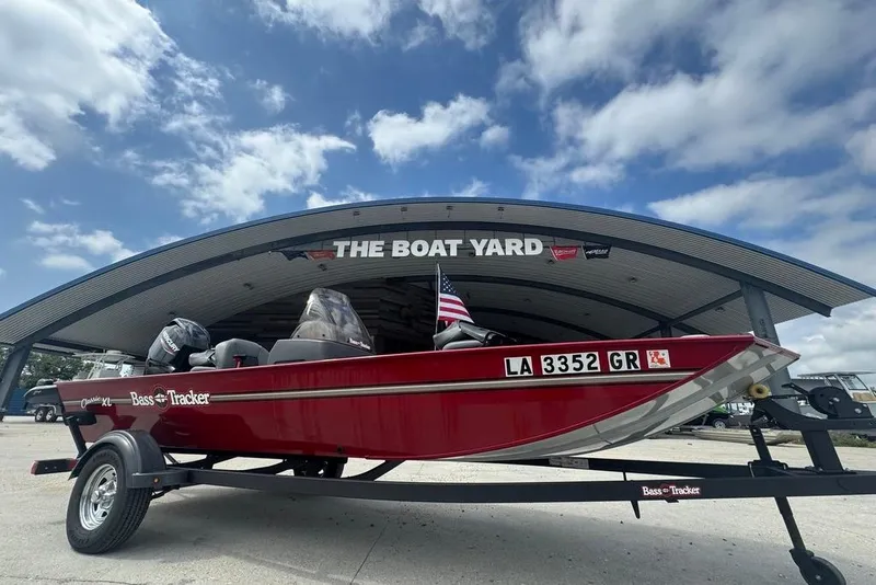 Slide: The Image of 2024 Bass Tracker Classic XL boat at The Boat Yard, red with trailer. - 3