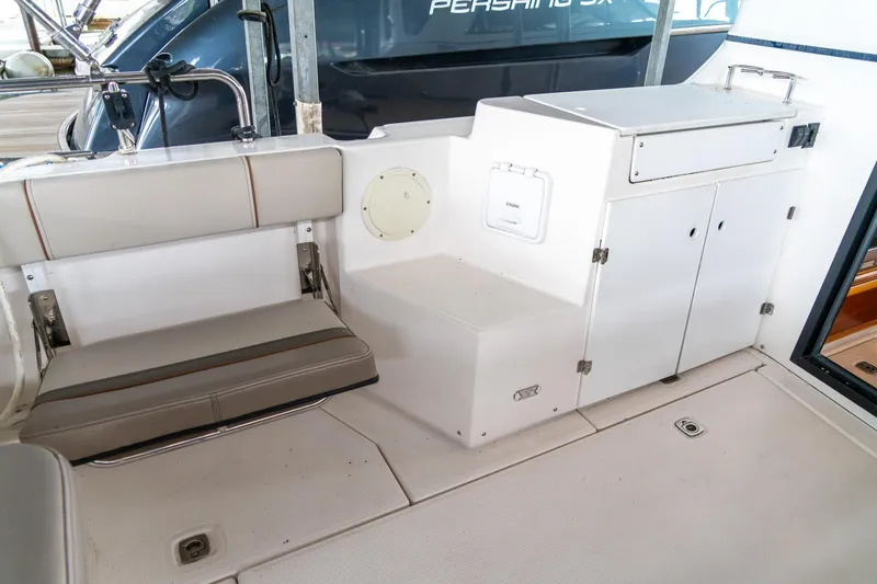 Slide: The Image of 2020 Cutwater C28 boat interior with seating and storage compartments. - 13