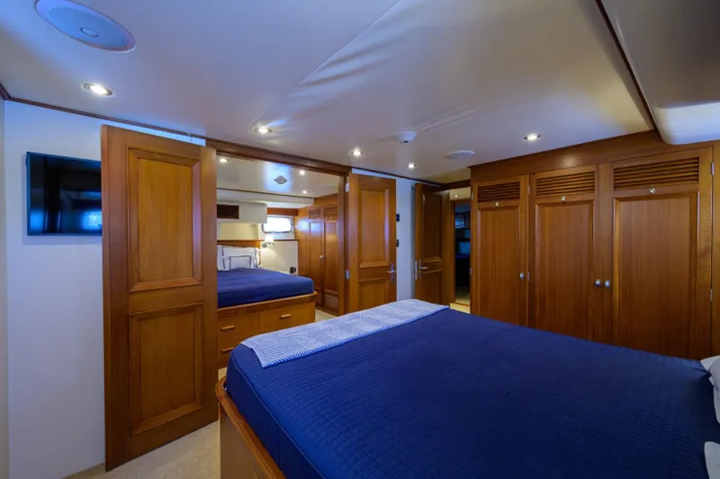 Slide: The Image of Luxurious cabin interior of 2003 New England Boatworks Enclosed Raised Pilothouse yacht. - 23