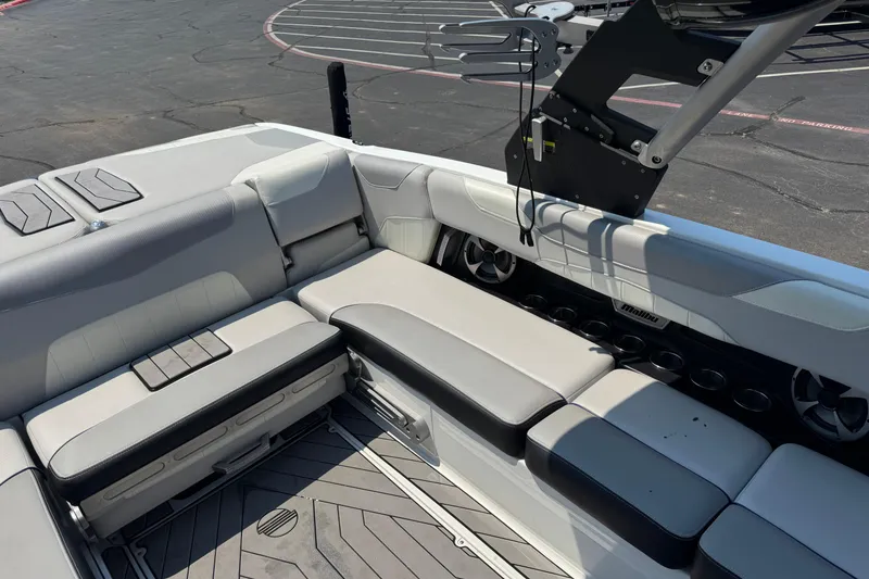 Slide: The Image of 2018 Malibu Wakesetter 23 LSV interior with spacious seating and modern design. - 9