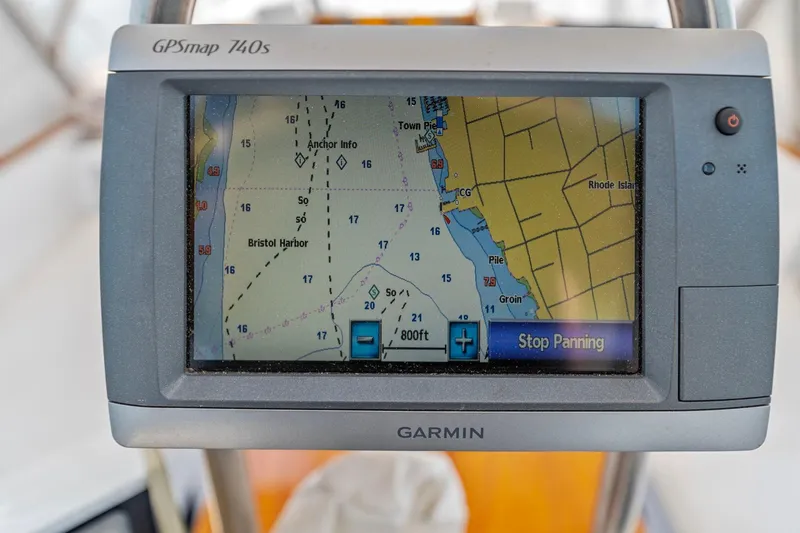 Slide: The Image of Garmin GPSmap 740s displaying nautical chart on Tayana 58, 1996 model. - 22