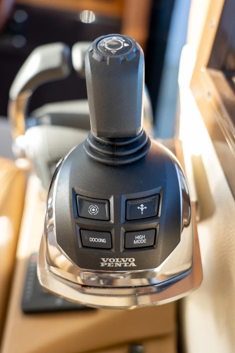 Slide: The Image of Volvo Penta joystick control on 2025 Ranger Tugs R-43 S boat. - 21