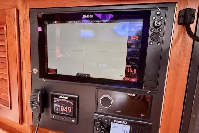 Slide: The Image of Navigation equipment on 2016 Gozzard 41 RC sailboat, featuring B&G and Simrad displays. - 24