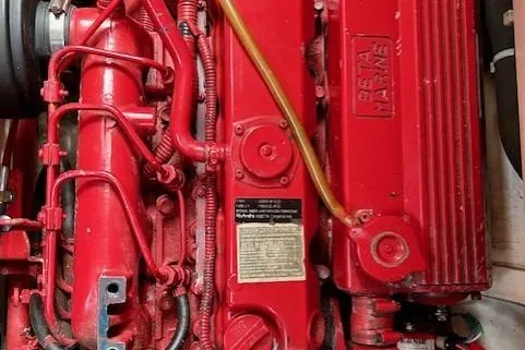 Slide: The Image of Red Beta Marine engine in a 2016 Gozzard 41 RC sailboat. - 40