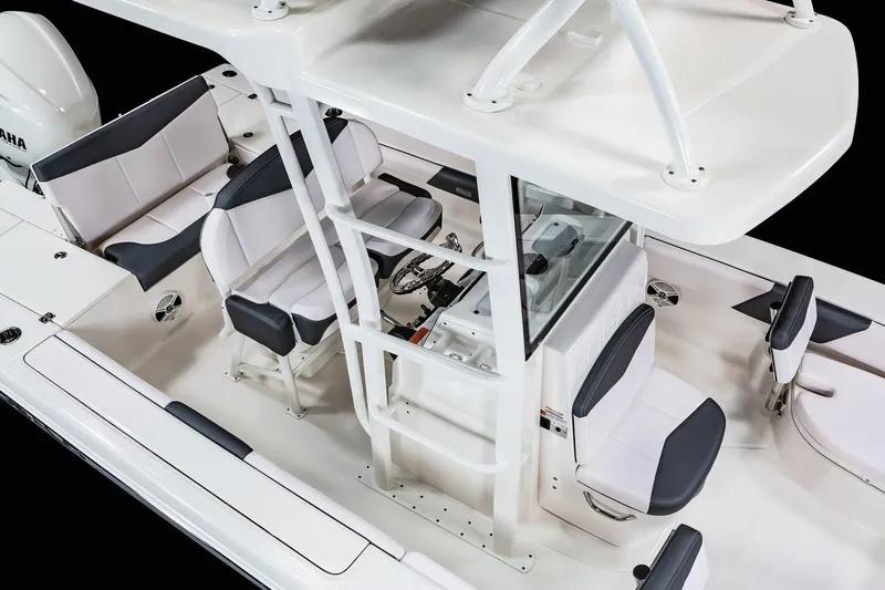 Slide: The Image of Manufacturer Provided Image: 2025 Robalo 246 Cayman SD boat interior with sleek seating and modern design. - 31