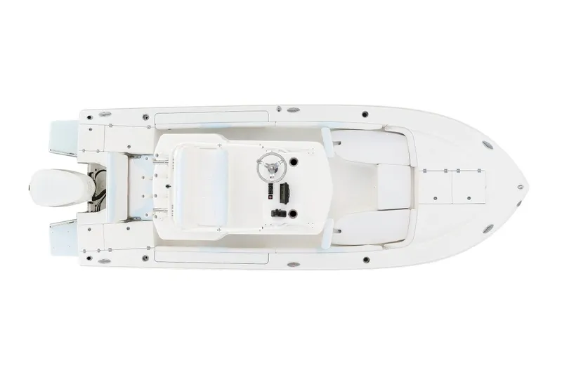 Slide: The Image of Manufacturer Provided Image: 2025 Robalo 246 Cayman SD boat, top view, showcasing sleek design and spacious layout. - 45