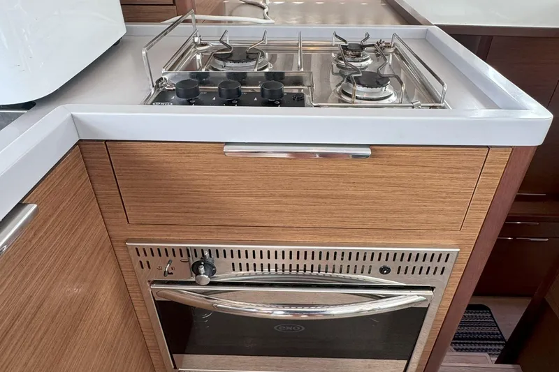 Slide: The Image of Modern kitchen in 2022 Lagoon 40 yacht with stove and oven. - 33