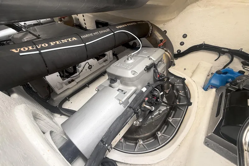 Slide: The Image of Engine room of 2021 Riviera 5400 Sport Yacht Platinum Edition with Volvo Penta components. - 76