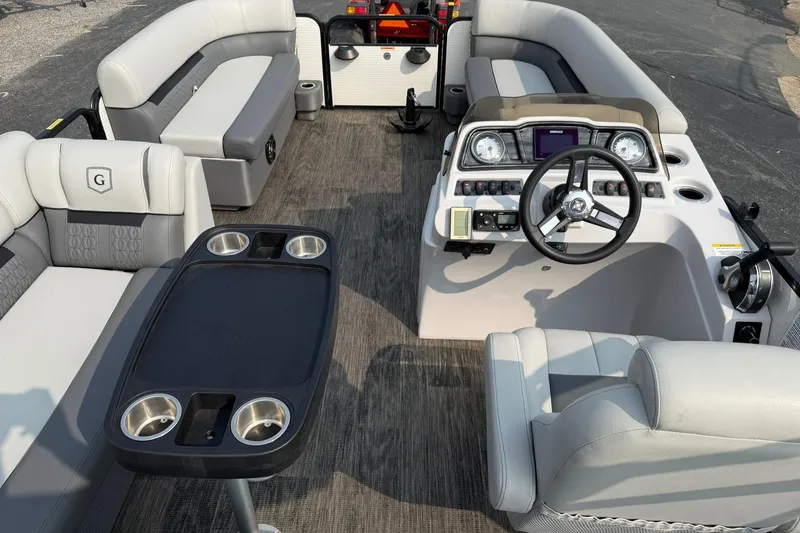 Slide: The Image of Interior of 2021 Godfrey Sweetwater 2086 C pontoon boat with seating and helm. - 18