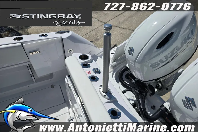 Slide: The Image of 2026 Stingray 259DC boat with Suzuki engine, showcased by Antonietti Marine. - 21