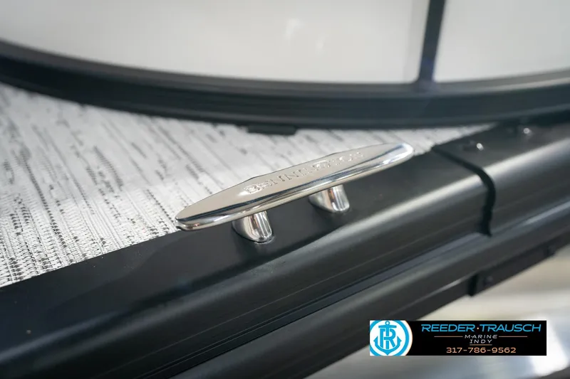 Slide: The Image of 2026 Bennington 21 SSB boat deck with sleek design and metallic accents. - 50