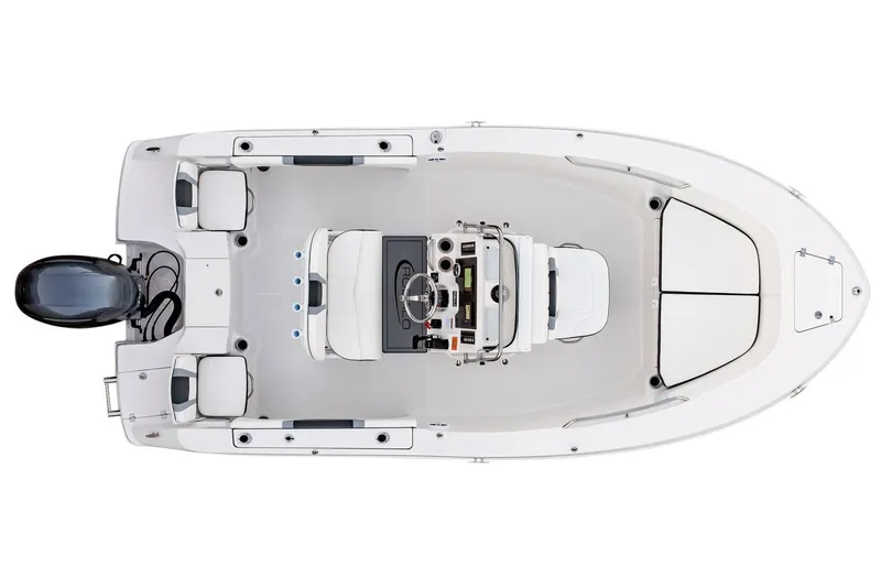 Slide: The Image of Manufacturer Provided Image: 2025 Robalo R180 Center Console boat, top view, showcasing spacious deck and modern design. - 22